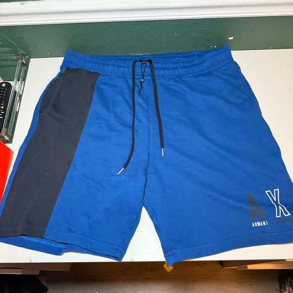 Armani Exchange Men's Athletic Shorts in Blue and Black Big &Tall XXL Drawstring - Picture 7 of 7